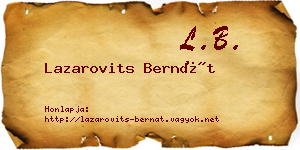 Lazarovits Bernát névjegykártya